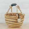 African Bolga Basket - Round Small - Natural Palette