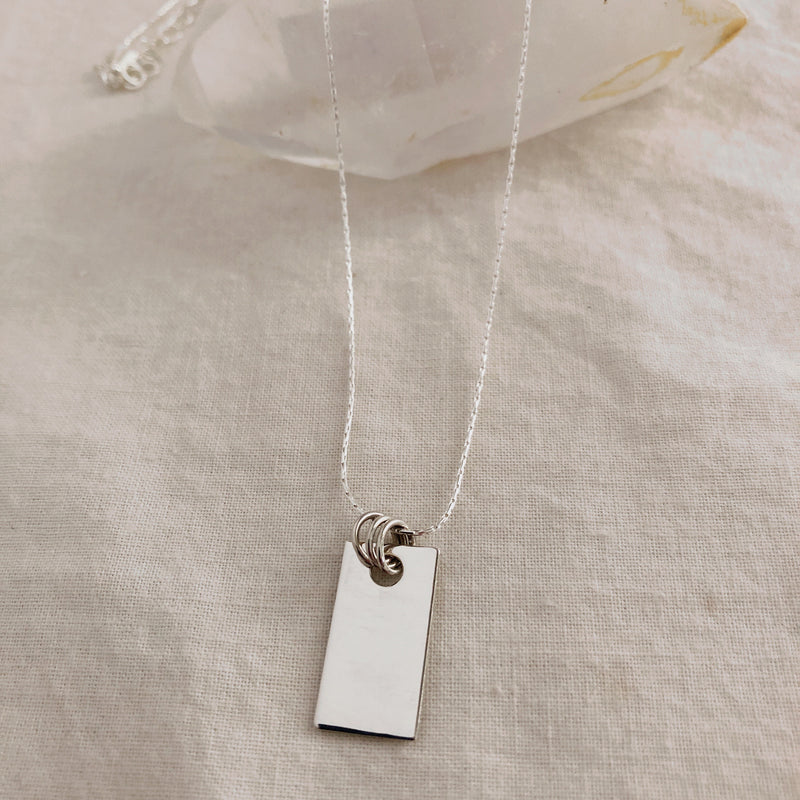 Three Ring Rectangle Necklace