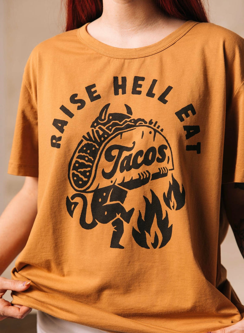 Raise Hell Eat Tacos Unisex Tee