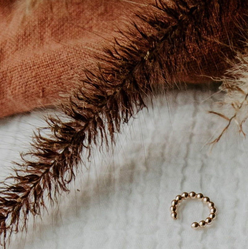 Beaded Gold Ear Cuff