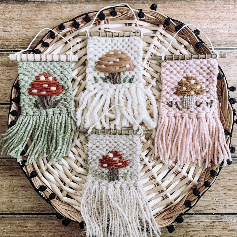 Mini Boho Mushroom Embroidery in Fuzzy
