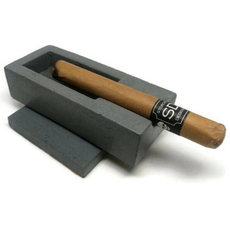 Cigar Ashtray + Coaster Set in Solid Grey