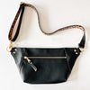 Faux Black Leather and Cheetah Fanny Pack