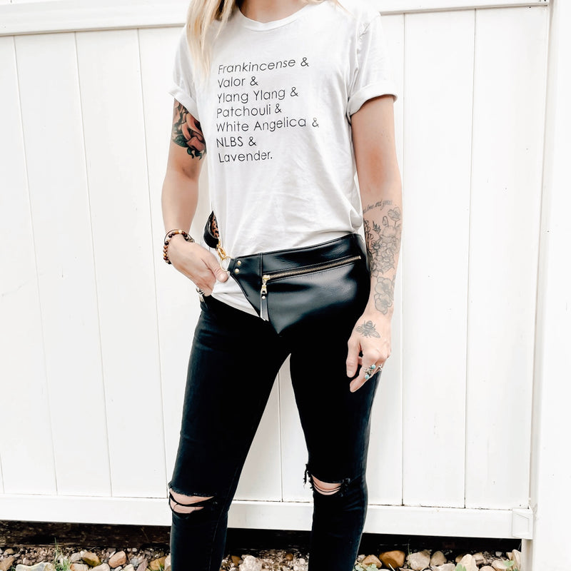 Faux Black Leather and Cheetah Fanny Pack
