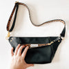 Faux Black Leather and Cheetah Fanny Pack