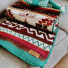 Andean Alpaca Wool Blanket in Lagoon