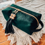 Velvet Green Cosmetic Bag